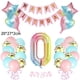 thumbnail image 2 of Arco de color degradado Globos de cumpleaños Decoraciones Globos rosas y azules Banner de feliz cumpleaños, 2 of 5