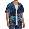 thumbnail image 2 of Honeii Golden Blue Mountains for Men's Short-Sleeved Button-Up Collared Shirt Featuring A Pocket, Perfect for Beach Vacations, And Travel Adventures.-Large, 2 of 5