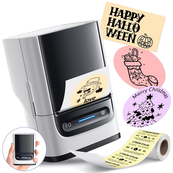 PM220 Portable Thermal Label Maker | Multi-Size Tape Printer for Business, Address, Logo & Clothing Labels | Easy & High-Quality Printing