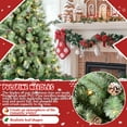 thumbnail image 3 of LAMPHOME 6ft PVC/Hard Needle Mixed Artificial Pre-lit Christmas Tree with 988 Lush Branch Tips, 300 Warm White LED Lights, 66 Pine Cones, 3-Part Hinged Design, Metal Stand Xmas Tree for Holiday Décor, 3 of 10