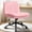 Leather - Pink, variant on Beige Office Chair, Armless Criss Cross Legged Chair with Wheels, Comfy Home Office Desk Chairs, Adjustable Swivel Padded Fabric Vanity Task Computer Chair