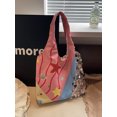 thumbnail image 4 of Bolso de ocio de gran capacidad para mujer, nuevo bolso de lona con costuras de lentejuelas en contraste, bolso de hombro de trabajo, 2024, 4 of 5