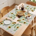 thumbnail image 5 of Sunflower Placemats Set of 4 Green Botanical Summer Spring Vintage Place Mats Indoor Wipeable Table Mats Washable Cloth Dining Table Placemats for Kitchen Holiday Party Home Decor 13x19 Inch, 5 of 9