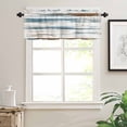 thumbnail image 7 of Vintage Blue Kitchen Curtains and Valances Set, Brown Wood Grain Abstract Mottled Artistically Rod Pocket Window Valance Window Curtain Panels for Living Room Bedroom Laundry, 27.5x24in, 3 Pieces, 7 of 7
