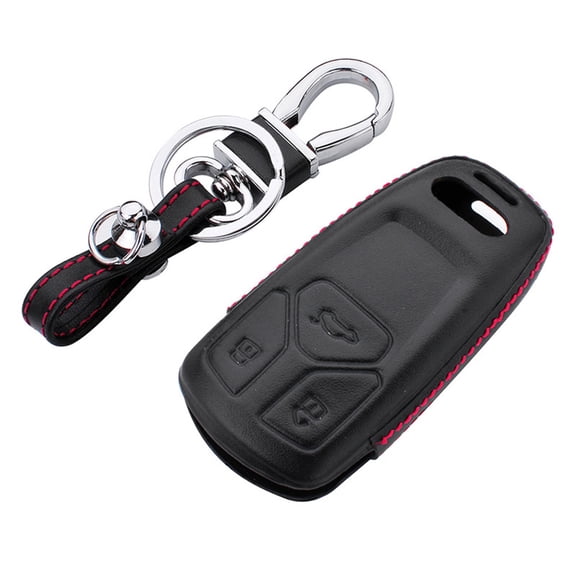 Premium Leather Car Key Fob Case Cover Holder For Audi