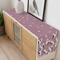 thumbnail image 3 of Cherry Blossoms Table Runner - 90 Inch Long, Kitchen Dining Table Runner Dresser Scarves, White Crane Harmony Pink Farmhouse Decor for Coffee Tables Wedding Party Banquet, 3 of 6