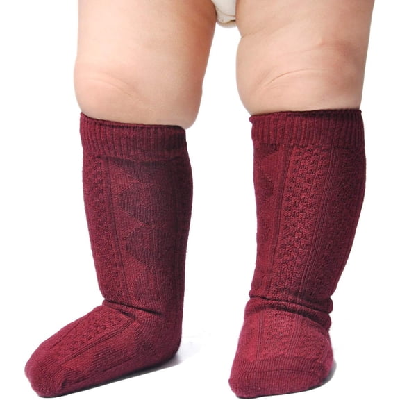 Unisex-Baby Seamless Ribbed/Cable Knit Knee High Socks (Pack of 3/6)