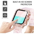 thumbnail image 3 of GHSDFBB 2-Pack Bling Cases with Screen Protector Compatible for Apple Watch 41mm, Fully Paved Diamonds Protective Case for iWatch Series 7/8 (41mm, Rose Gold+Clear), 3 of 7