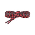 thumbnail image 2 of INSPIRE CHIC Two Color Checkered Flat Shoelaces Plaid Shoe Laces for Sneaker 1 Pair Red and Black 160cm/63", 2 of 4
