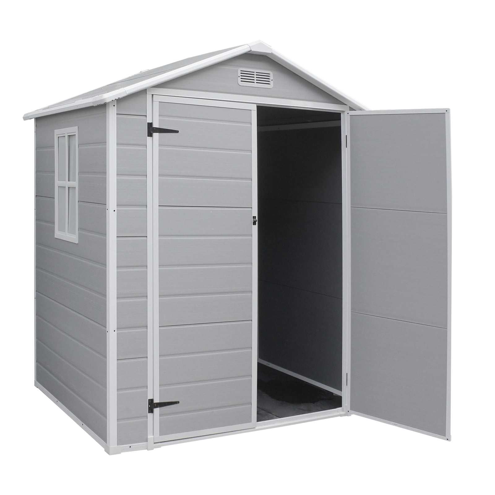 UBesGoo 6' x 5' Outdoor Storage Shed Plastic Garden Shed Resin Organization for Home/Lawn Mower/Backyard Equipment/Bike Storage/Pool Supplies