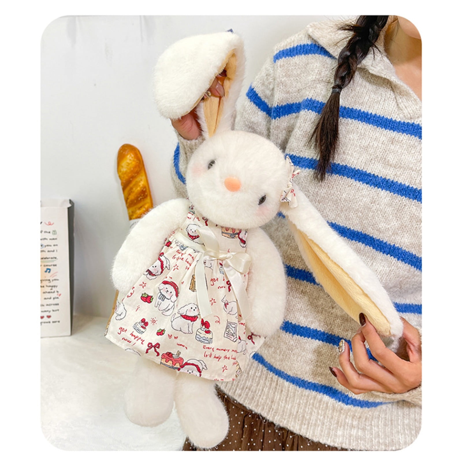 Cute Bunny Plush Toy, Soft Rabbit Doll, Cozy Plush Figure for Home Decor