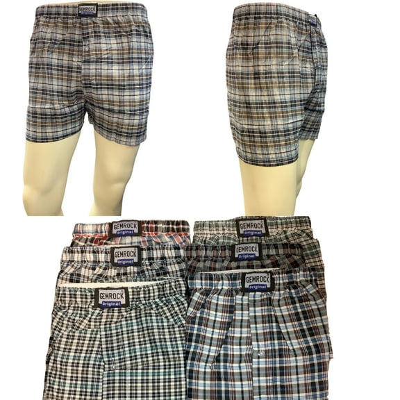 MEN’S 6 PIECES USA LUXURIOUS CLASSIC PLAID BOXER SHORTS UNDERWEAR SIZE MEDIUM