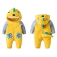 thumbnail image 2 of Bysome Baby Toddler Boys Romper Bodysuits Jumpsuit Snowsuit Lined Outfits Warm Hooded Romper Suitable Yellow 12-18 Months, 2 of 8