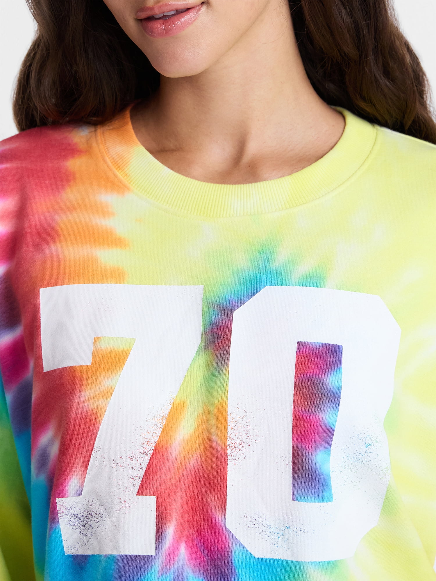 No Boundaries Pride Graphic Washed Cropped Crewneck Sweatshirt, Women's XXS-XL