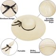 thumbnail image 5 of Windfall Womens Straw Hat Wide Brim Floppy Beach Cap Adjustable Sun Hat for Women UPF 50+, 5 of 8