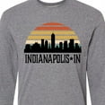 thumbnail image 4 of Inktastic Indianapolis Indiana Skyline Retro Long Sleeve T-Shirt, 4 of 5