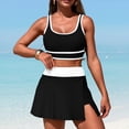 thumbnail image 2 of BOBOGOJP Womens Two Piece Tankini Bathing Suits with Skirt Tummy Control Swimsuits Modest Swimwear 2026 Black for Size S, 2 of 9
