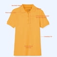 thumbnail image 3 of Educated Uniforms Girls 4-20 Short Sleeve Pique Polo Shirt Gold 10/12, 3 of 5