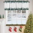 thumbnail image 4 of Christmas Tree Valances for Windows, 54 x 18in, Watercolor Green Tree Winter Snowflake Rod Pocket Kitchen Valance Curtain Light Filtering Window Treatments for Living Room Bedroom, 1 Panel, 4 of 7