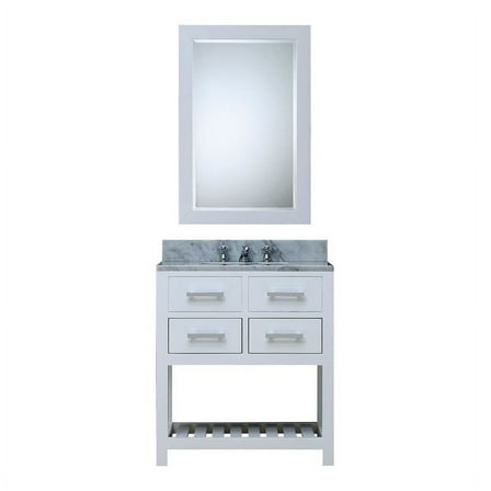 Water Creation Madalyn 30" Single Sink Solid hardwood Bathroom Vanity in White