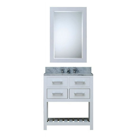 Water Creation Madalyn 30" Single Sink Wood Bathroom Vanity in Pure White