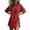 Red, variant on Tqcoqu Womens Linen Button Down Shirt Rolled Cuffed Short Sleeve Blouse Ladies Summer Casual V Neck Beach Cotton Tops,Army Green Women's S-XXL