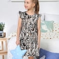 thumbnail image 4 of Vsdgher Léopard et Zèbre pour Filles Chemises de Nuit Manches Courtes à Volants Robe de Nuit Pyjama pour Fête Pyjama-TG, 4 of 6