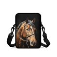 thumbnail image 2 of FUIALDOLG Brown Horse Print Crossbody Shoulder Bag Polyester, 2 Layer Adjustable Crossbody Cell Phone Purse for Women and Daily Travel, 2 of 7