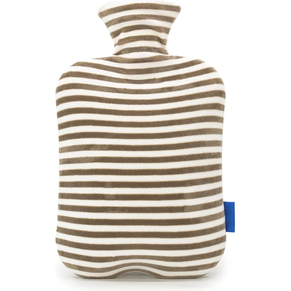 Hot Water Bottle with Soft Cover, 2L, for Menstrual Cramps, Neck and Shoulder Pain Relief, Hot and Cold Therapies, Hand Feet Warmer, Gray