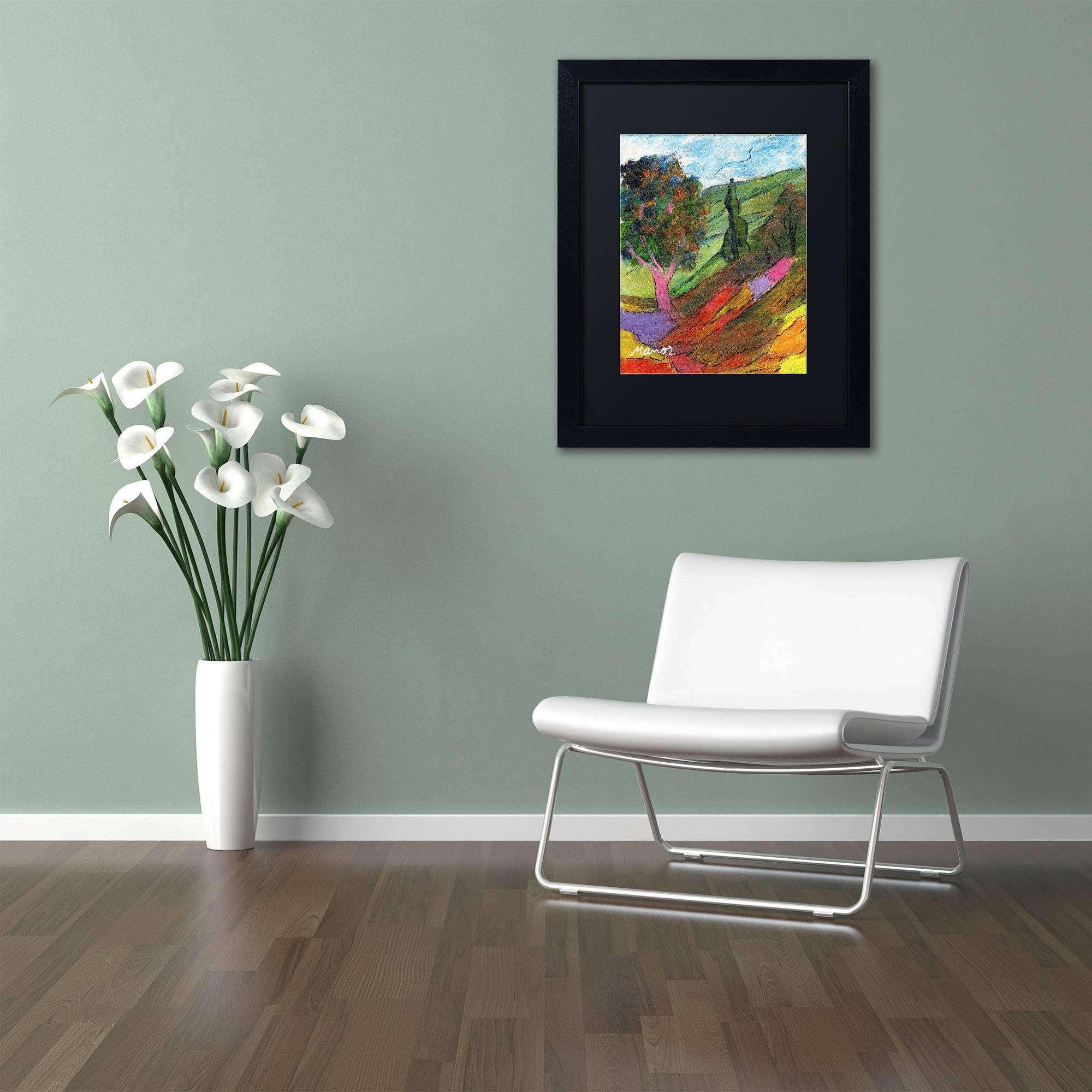 Trademark Fine Art "Untouched Hillside" Canvas Art by Manor Shadian Black Matte, Black Frame