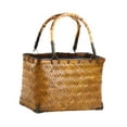 thumbnail image 2 of fenteer Bamboo Woven Tote Bag Casual Pouch Handwoven Handbag for E, 2 of 8