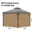 thumbnail image 2 of Cortinas de privacidad para gazebo de 3 x 4 m con cremallera, 4 paneles a la vez, 2 of 6