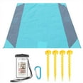 thumbnail image 1 of Sand Free Beach Blanket Oversized 84" X84" for 4~6 Adults Beach Mat,Big & Compact Sand Proof Mat Quick Drying, Lightweight & Durable with 4 Stakes,7 Corner Pockets & a Universal Waterproof Case, 1 of 8