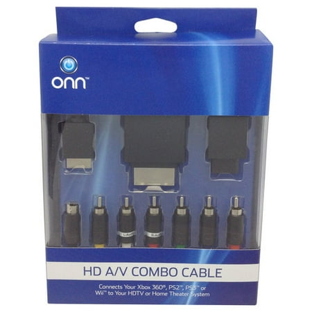 ONN Universal HD/AV Combo Component/Composite Cable with 7 Tips