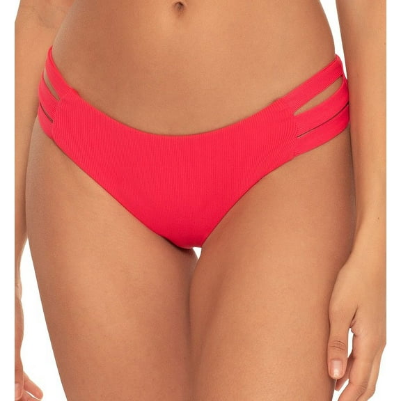 Becca by Rebecca Virtue CHERRY Fine Line French Cut Bikini Swim Bottom, US Large