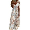 thumbnail image 2 of Formal Dress Floral Print Lace Summer Loose-fitting A-Line Maxi Dress for Banquet, 2 of 13