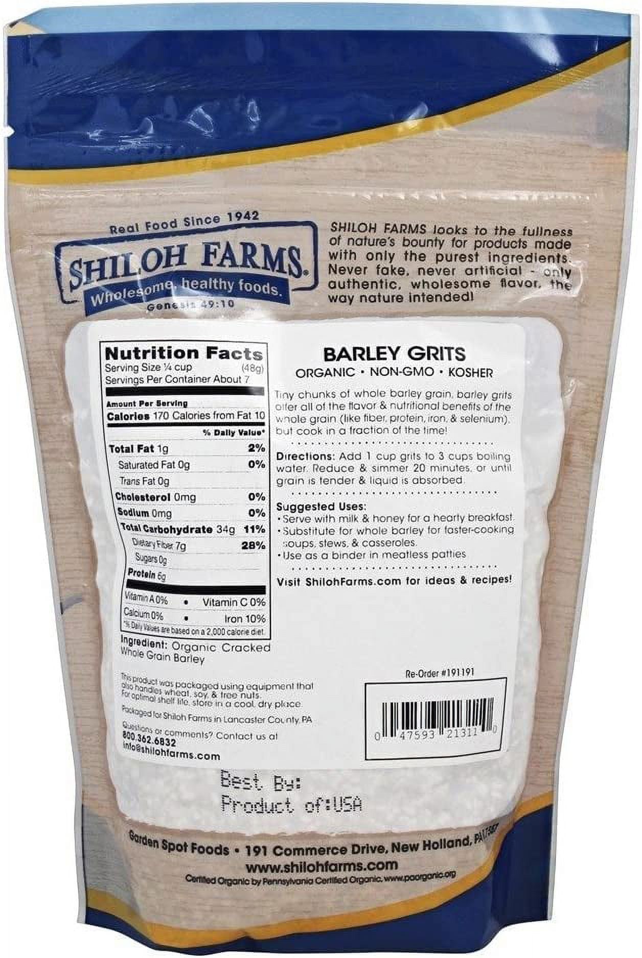 Shiloh Farms Organic Barley Grits, 12 oz - Gerbes Super Markets