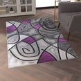 thumbnail image 3 of Emma + Oliver 4x6 Contemporary Abstract Geometric Olefin Accent Rug in Gradient Shades of Gray and Purple with Natural Jute Backing, 3 of 7