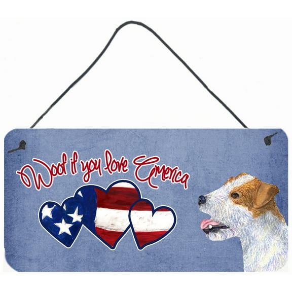 Woof if you love America Jack Russell Terrier Wall or Door Hanging Prints