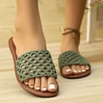 thumbnail image 6 of Admvng Summer Sandals for Women 2025 Fashionable and Casual Summer New Style Outer Wear Flat Hollow Solid Color Soft Bottom Sandals 36-43, 6 of 9