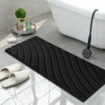 thumbnail image 3 of Findosom 3pcs Bathroom Rugs Set with U-Shaped Mat,Rubber Backing,Quick Dry,Ultra Soft Machine Washable Bath Mats for Bathroom Floor,Tub,Shower,Microfiber Bath Mats 18"x26"+18"x48"+U 20"x24" Black, 3 of 9