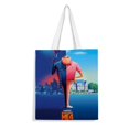 thumbnail image 1 of P624-Mi Villano Favorito Bolso de tela con estampado de lienzo para mujer, bolsa de compras reutilizable y estética, con cremallera interior, regalo para mujer,40*45cm., 1 of 6