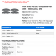 thumbnail image 2 of Front Brake Pad Set - Compatible with 2005 - 2008 Cadillac STS 2006 2007, 2 of 2