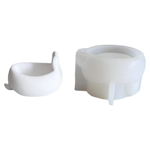 Ruifaya Lindos moldes de silicona para portavelas de conejo, moldes para cajas de resina para tarros de velas de cemento