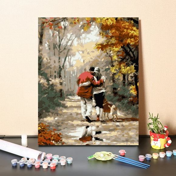 Zootealy DIY Oil Painting Paint by Numbers Environmental Drawing Paintwork with Paintbrushes and Paint for Kids & Adults