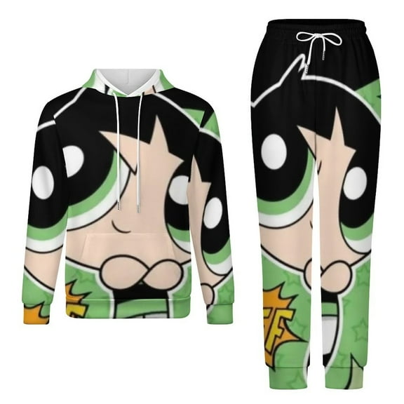 The Powerpuff Girls Unisex Adult Sweatsuits Hoodie & Sweatpants Long Sleeve Hooded Sweatshirt Matching Joggers Tracksuit Sets 2XS