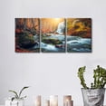 thumbnail image 2 of 3 Piece Canvas Wall Art Nature Glacier US Alaska Mountains Home Wall Art Colorful Flowers Forest Landscape Canvas Prints Scenery Artwork Contemporary Decor Ready to Hang, 48" Wx24" H, 2 of 5