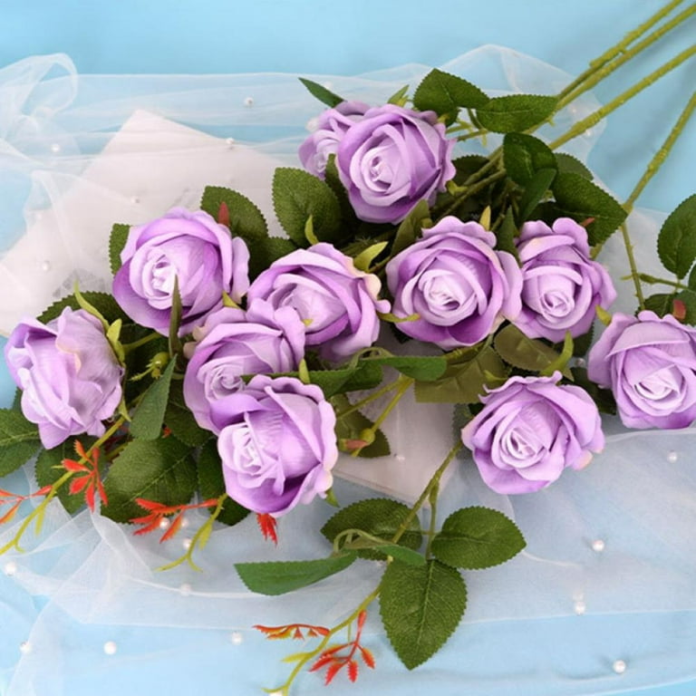  15Pcs Light Violet Rose Artificial Flowers-Flowers Artificial  for Decoration-Artificial Silk Rose Flower Bouquet Wedding Party Home  Decor-Artificial Rose Flower for Craft-Home Wedding Decoration : Home &  Kitchen