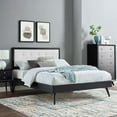 thumbnail image 2 of Platform Bed Frame, Full Size, Wood, Black White, Modern Contemporary Urban Design, Bedroom Master Guest Suite, 2 of 10