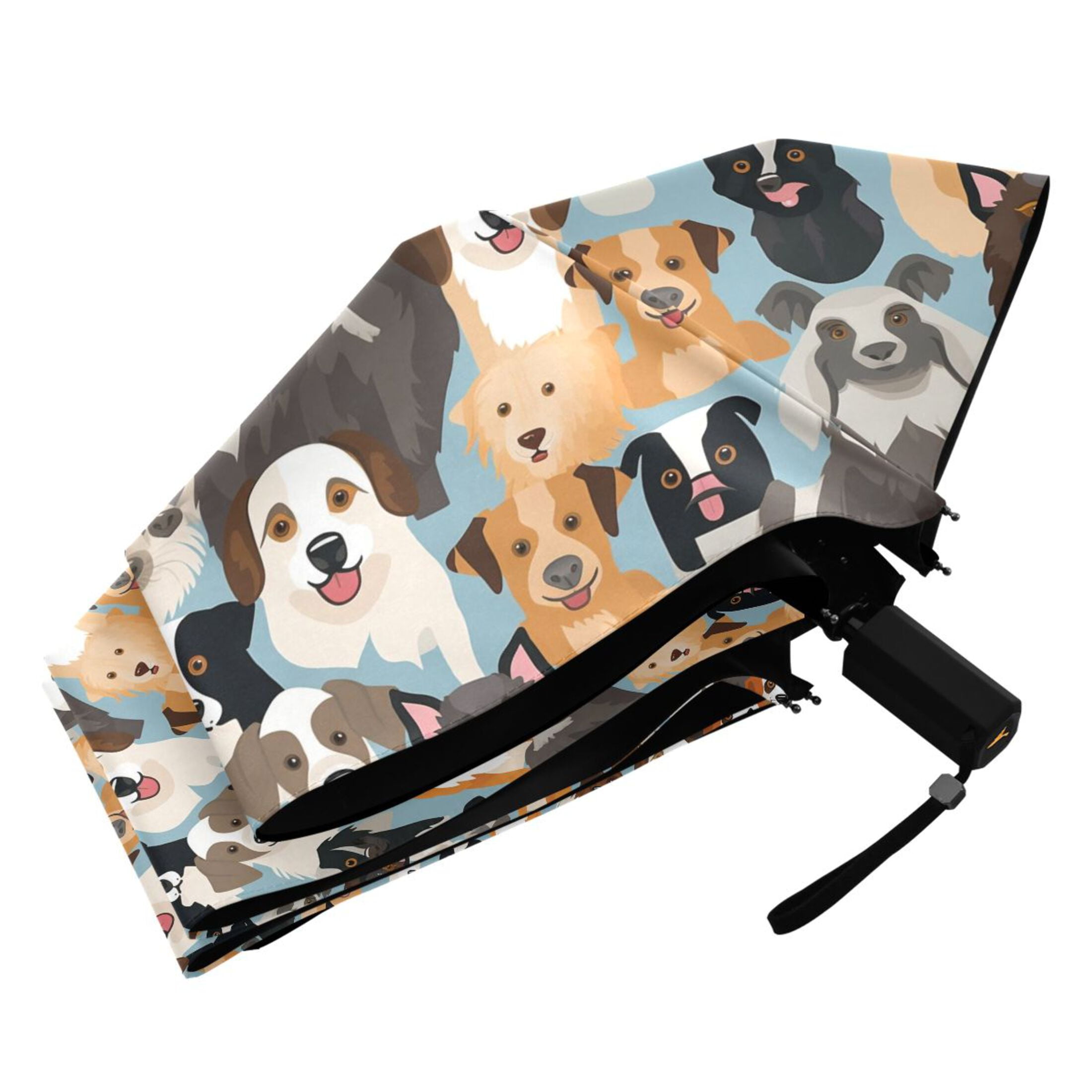 Various Expressive Dogs Compact Sun Umbrella Windproof Travel Umbrellas for Rain Strong Portable UV Protection